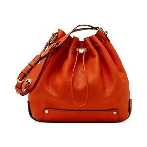Vince Camuto sunset orange bucket bag